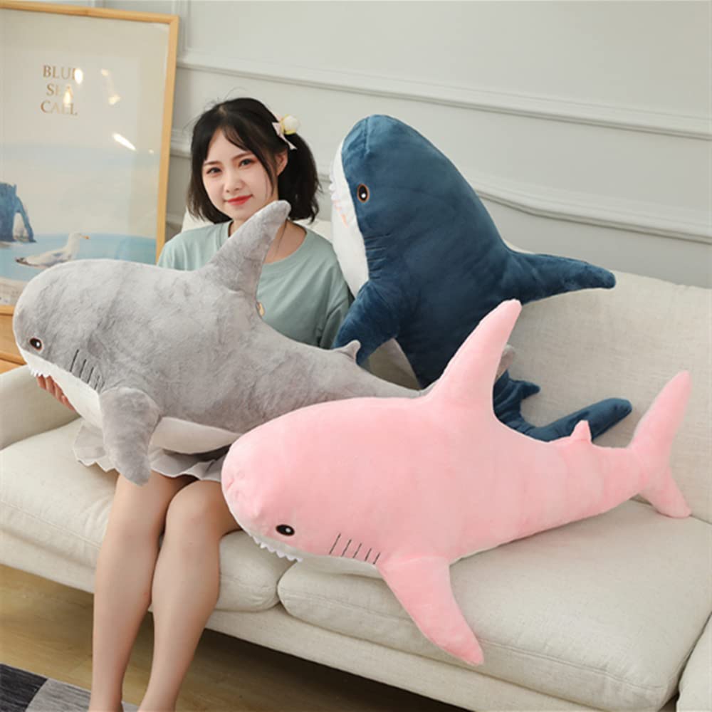 OPHRBU Stuffed Animal Shark Plush,Giant Shark Plush Pillow Soft Toy,Plush Large Shark Toys for Home Decoration Kids Gift (Pink,24 inches)