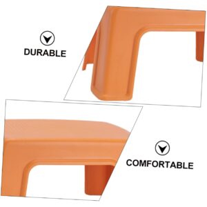 Veemoon 1pc Plastic Stool Kid Stool Plastic Foot Stool Step Stool for Adults Creative Footstool Household Stool Anti-Skid Stool Pp Thicken Orange Square Stool Baby Kids' Step Stools