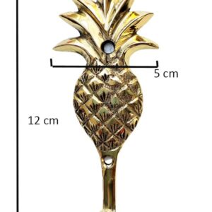 Brass Pineapple Decorative Wall Mount Hooks Set of 2 Pieces Sculpture Unique A Excellent Item for Home | Office | Restaurant Decorative Item Statue Coat Hook by INDIAART12, Height - 12 cm