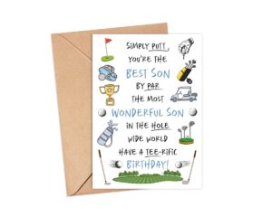 tunlastore golf birthday card for son - simply putt you are the best son card - son birthday card - golf birthday card - sports lover gift card - fathers day card - birthday gift for golfer