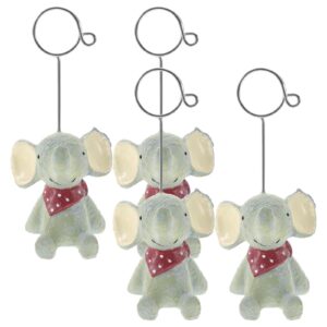 tofficu table number holders, 4.1'' tall resin elephant base place card holder, place card holders for table picture holders for tables party wedding display, for card picture memo note