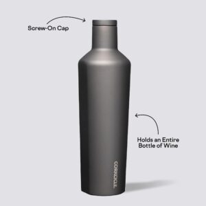 Corkcicle Classic Canteen Insulated Tumbler, Ceramic Slate, 25 oz – Reusable Water Bottle Keeps Beverages Cold for 25 Hours & Hot 12 Hours – Cupholder Friendly Tumbler with Screw-On Cap