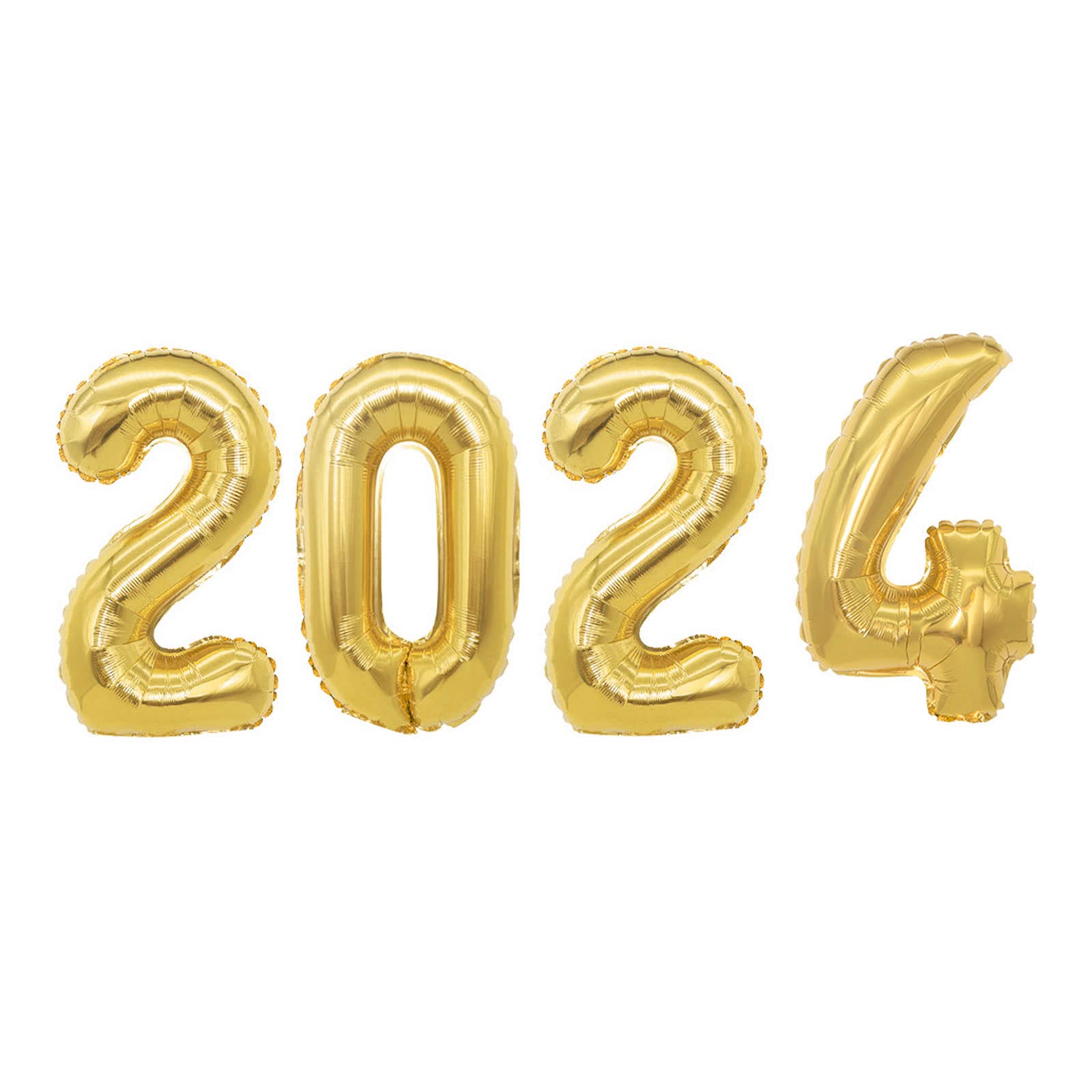 16 Inch 2024 Balloons Gold, 2024 Foil Number Balloons for 2024 New Year Eve Festival Party Supplies Graduation Decorations, Gold