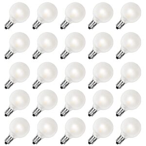 cbebew g40 led frosted light bulbs replacement, 0.6w shatterproof globe led string light bulbs, replacement light bulbs for indoor outdoor string lights, 25pack, warm white