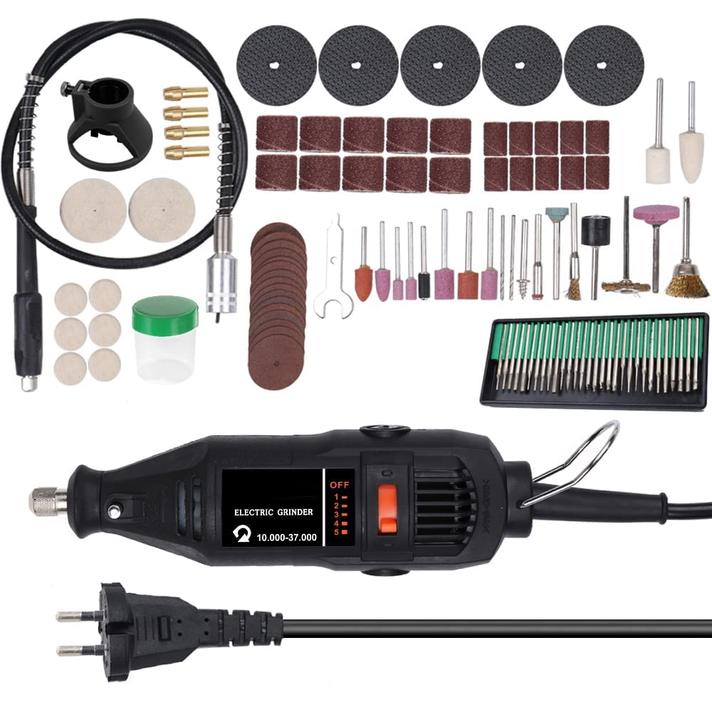 Handheld Electric Grinding Tool Set Mini Portable Rotary Drill Grinder Versatile Cutting Polishing Sanding Machine Bits Engrave Tools Kit with Accessories DIY Kits