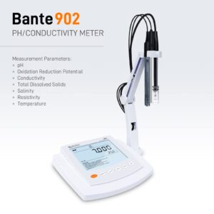 Bante 902 Benchtop pH Conductivity Meter | Containing pH, Conductivity, TDS, Salinity, Resistivity Measurement Modes | Accuracy ±0.002 pH, ±0.5% F.S. | 500 Sets of Data Storage | USB Interface