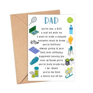 Dad Tennis Card - Tennis Fathers Day Card - Funny Tennis Card - Greeting Card - Birthday Gifts For Tennis Lovers Players - Happy Birthday Card - Sports Card- Fans Tennis Card- Card For Dad