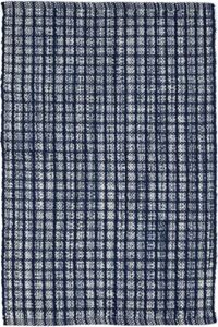 dash and albert coco indoor/outdoor area rug - 8' x 10' blue plaid handwoven washable accent rug - durable, fade resistant, high traffic friendly