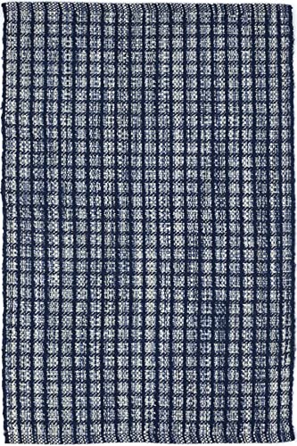 Dash and Albert Coco Indoor/Outdoor Area Rug - 8' x 10' Blue Plaid Handwoven Washable Accent Rug - Durable, Fade Resistant, High Traffic Friendly