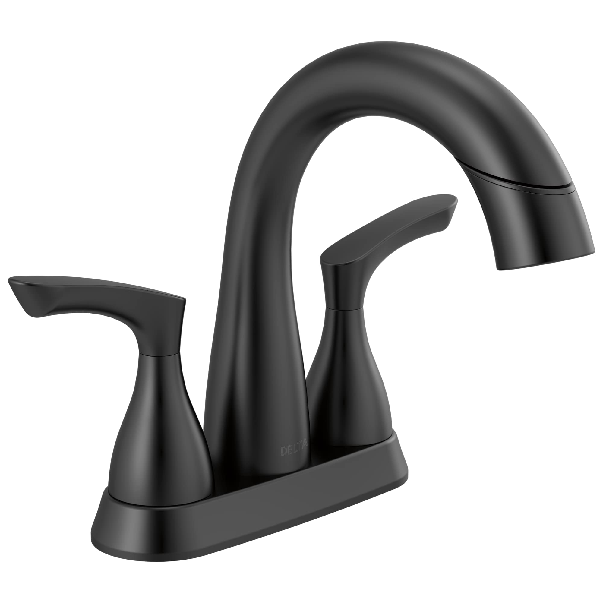 Delta Faucet Broadmoor Pull Down Bathroom Faucet Black, Bathroom Pull Out Faucet, Bathroom Sink Faucet with Pull Down Sprayer, Centerset Bathroom Faucet with Magnetic Docking, Matte Black 25765LF-BLPD