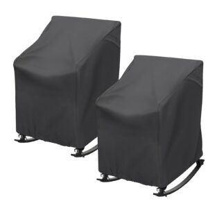 toruta 2 pack patio rocking chair cover 27.5" l x 32.5" d x 39" h 420d waterproof oxford fabric production outdoor furniture rocking chair covers - black