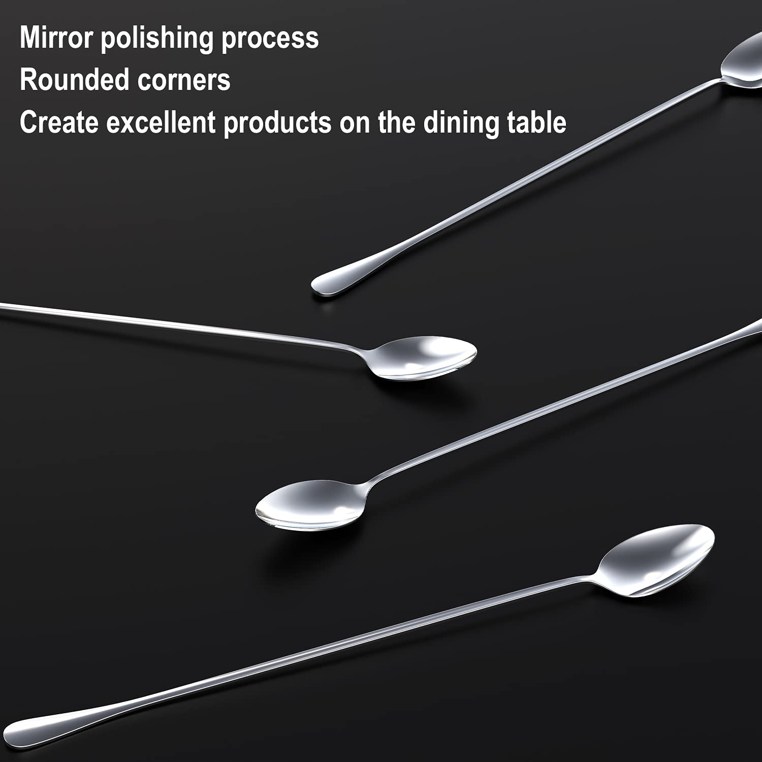 Ice Tea Spoons Long Handle,ARCHIKING Stainless Steel 12inch Iced Teaspoon - Ideal for Cocktails, Milkshakes, Mothers, Milk Tea, and Cold Drinks