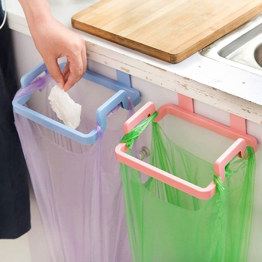 Vctitil 2Pcs Kitchen Cabinet Door Back Type Trash Bag Holder Plastic Storage Rack Trash Garbage Bag Holders