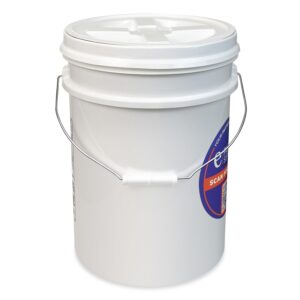 5 Gallon Bucket with Gamma Seal Screw on Airtight Lid, Food Grade Storage, Premium HPDE Plastic, BPA Free, Durable 90 Mil All Purpose Pail, Made in USA. 1 Count