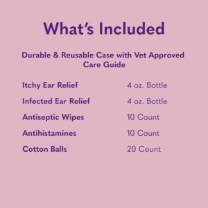 MySimplePetLab Ear Care Dog Kit I Medicated Tris Flush Dog Ear Cleaner I Infection Treatment with Ketoconazole I Hydrocortisone Drops I Comfort for Smelly, Itchy, Or Sore Ears