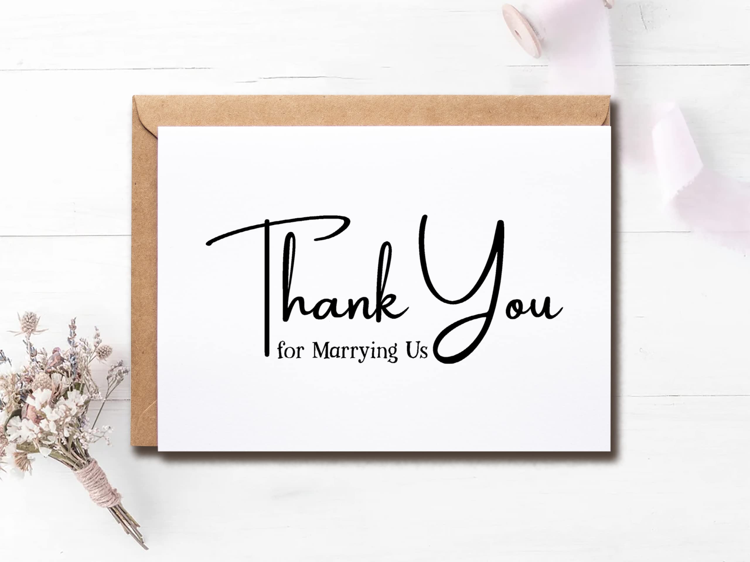 EdgarGifts Thank You For Marrying Us - Wedding Card To Officiant - Thank You Card For Priest - Minister - Judge - Pastor - Thank You Card - Officiant Card