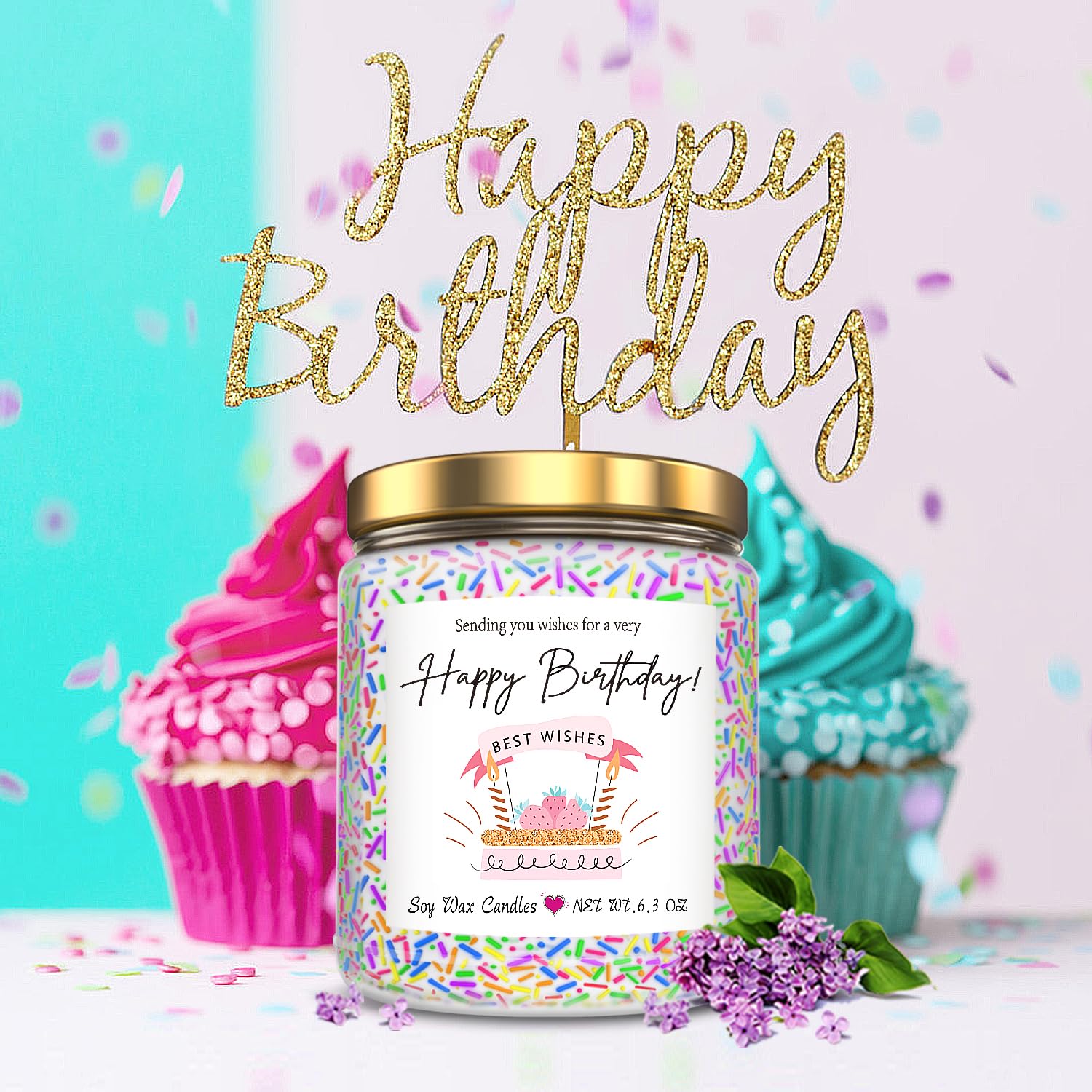 Birthday Gifts for Women Birthday Cake Candles Gifts for Best Friends Women Happy Birthday Gift for Women Female Sister Mom Wife Her Girlfriend Coworker Bestie Womens Birthday Gifts Candles for Cake