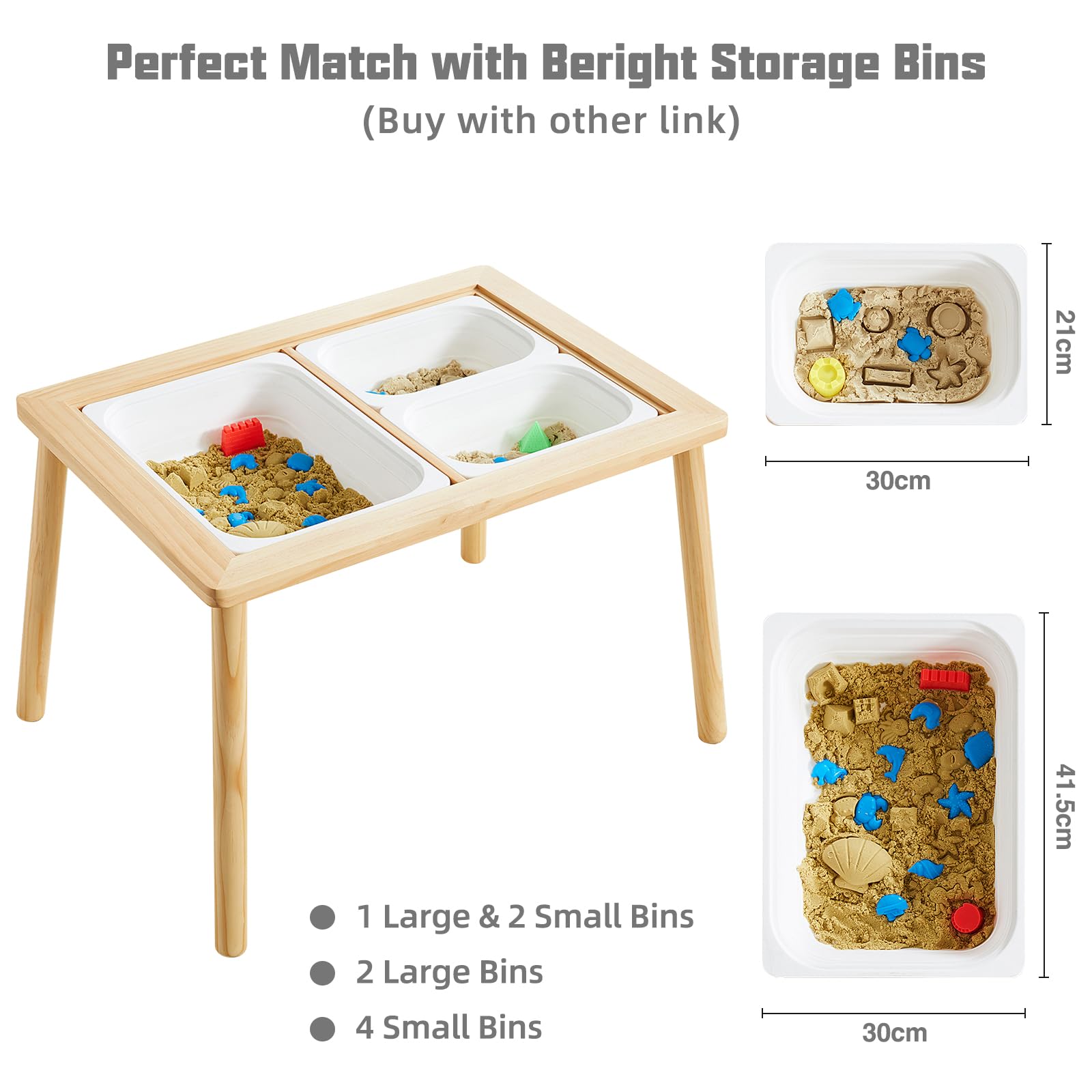 Beright Sensory Table, not with Storage Bins, Kid's Table Play Sand Table Indoor, for Birthday, Christmas and Thanksgiving Gift