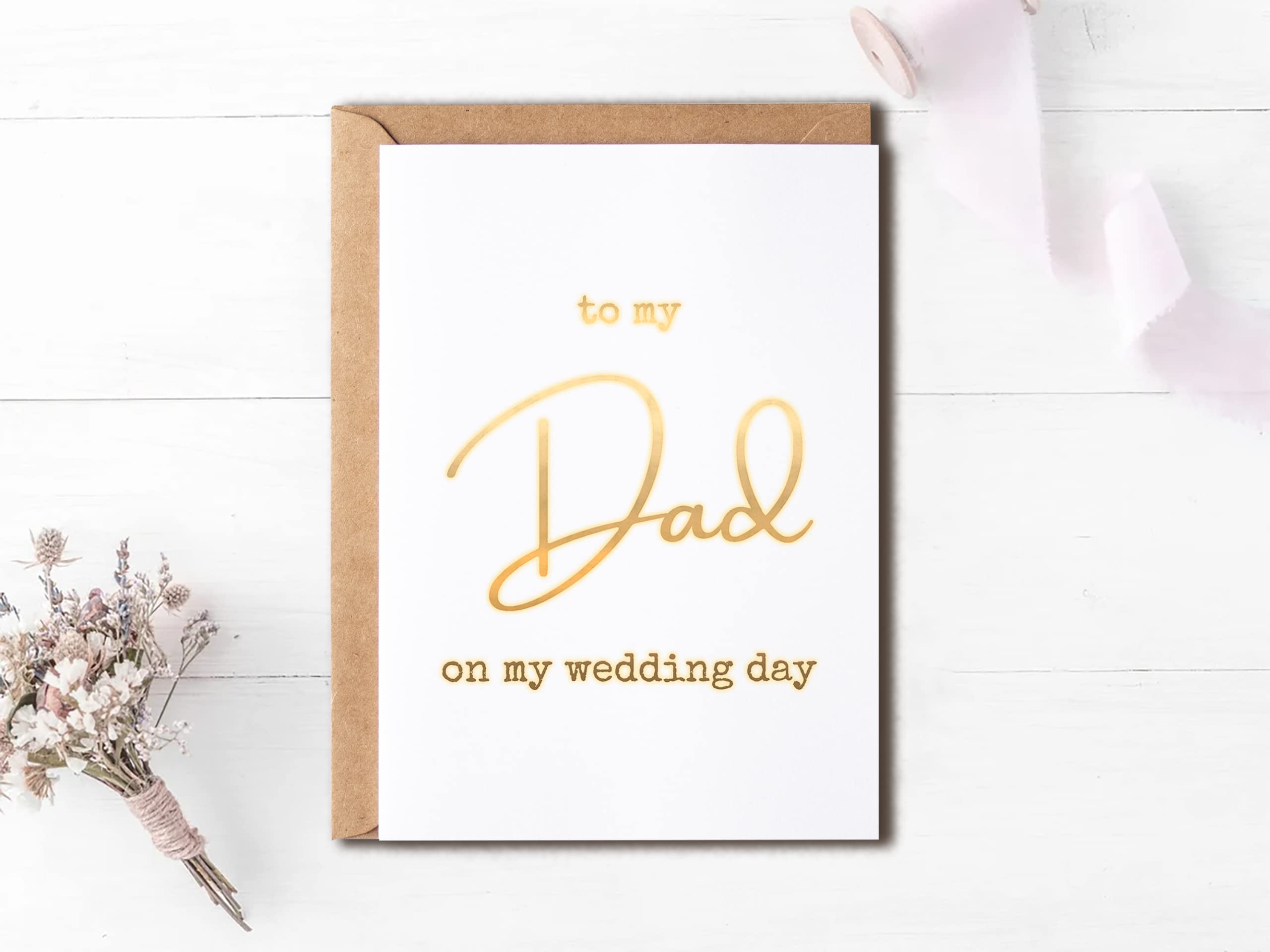 To My Dad On My Wedding Day Card - Bride's Father Of The Groom Gift For Him - Wedding Day Card - To My Dad Card - To My Father Card