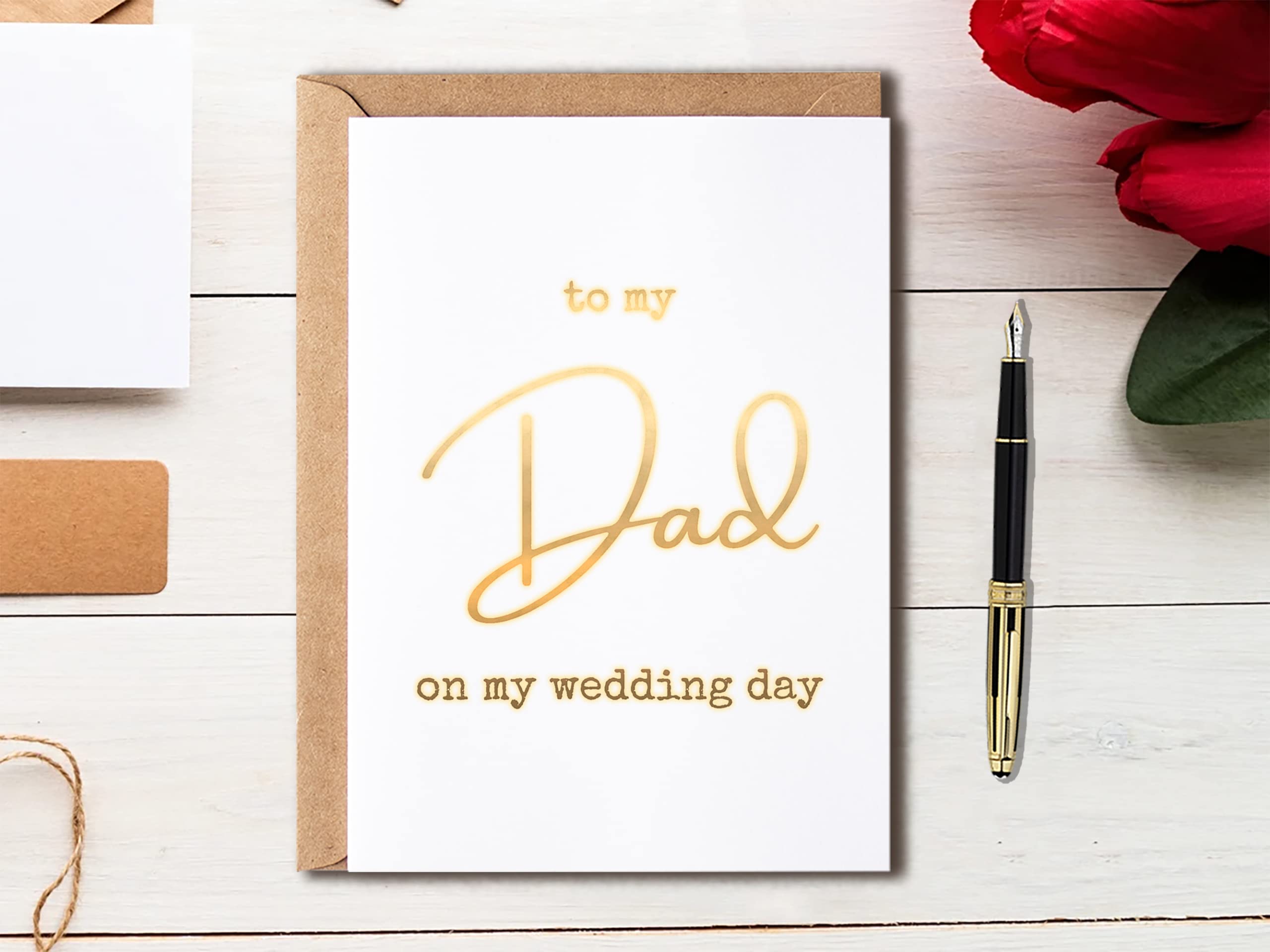 To My Dad On My Wedding Day Card - Bride's Father Of The Groom Gift For Him - Wedding Day Card - To My Dad Card - To My Father Card