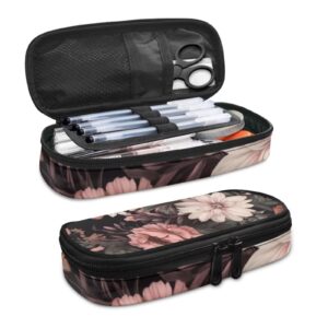 SYtrade Pencil Case Beautiful Pastel Vintage Flowers Big Capacity Pencil Pouch Office College School Makeup Bag