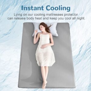 Ailemei Direct Cooling Blanket Throw Size and Cooling Mattress Pad Twin Size Bundle