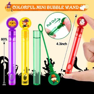 HINZER 80 Pack Halloween Party Favors Mini Bubble Wands Halloween Toys Gift for Kids Halloween Treats Non Candy Goodie Bag Fillers Pinata Stuffers Classroom Prizes Bubble Maker Toys for Boy Girl Kid