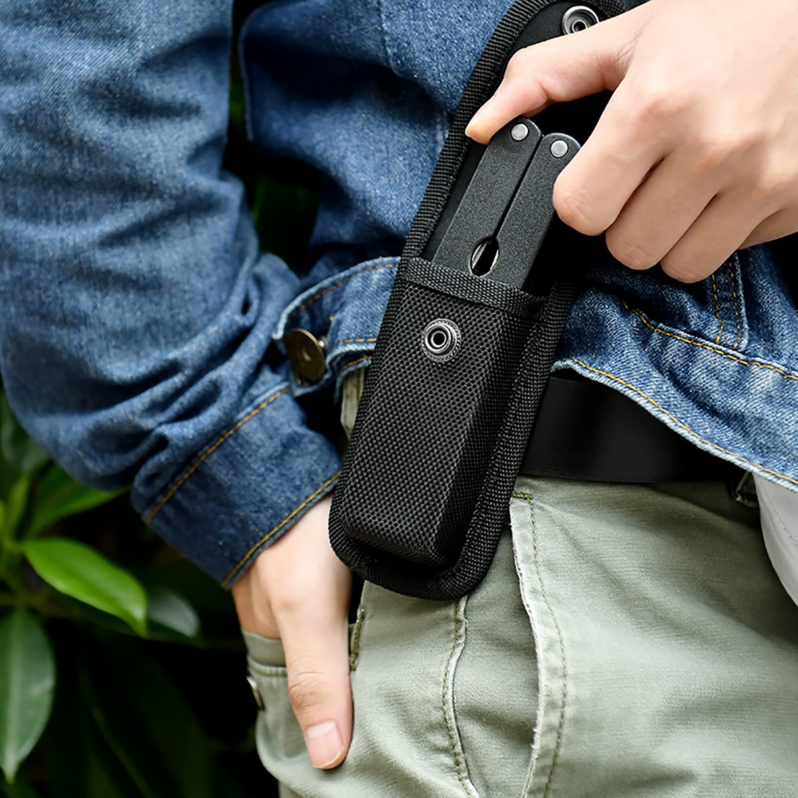 2 Packs Multitool Sheath, Knife Sheath Holster with Belt Loop, Compact & Durable Design, Perfect for Small Folding Knives up to 5.12"