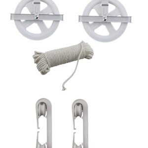 Dependable Industries Inc. Essentials Laundry Clothesline Kit 100ft Cotton Line, 2 Rustproof Pulleys, and 2 Spreaders White