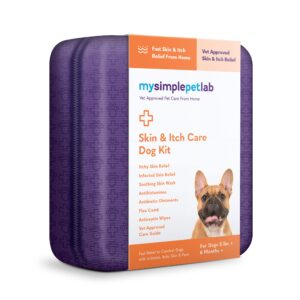 mysimplepetlab skin & itch care dog kit | ketoconazole and chlorhexidine anti-itch dog spray | hot spot treatment itch relief for dogs | hydrocortisone spray hypoallergenic shampoo for itchy skin