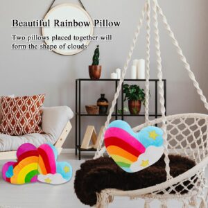 zxmbeddings 17.7"X13.8"Heart Pillow Stuffed Rainbow Heart Shaped Throw Pillow Plush Toy,Star