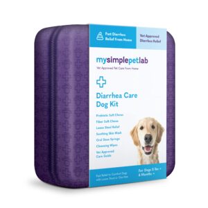 mysimplepetlab diarrhea care dog kit | anti-diarrhea for dogs to relieve loose stool | helps soothe upset stomach | liquid kaolin, probiotics and fiber