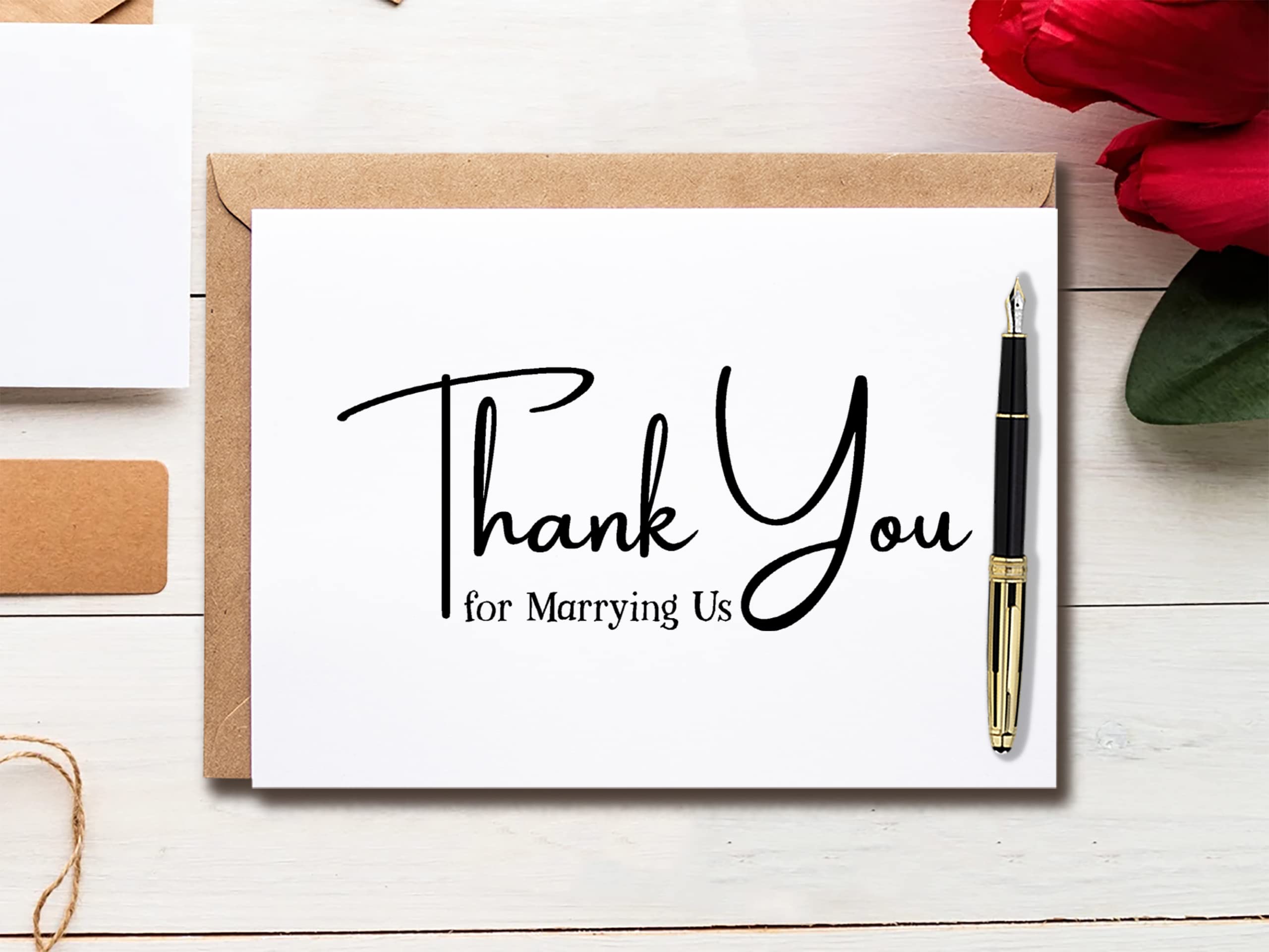 EdgarGifts Thank You For Marrying Us - Wedding Card To Officiant - Thank You Card For Priest - Minister - Judge - Pastor - Thank You Card - Officiant Card