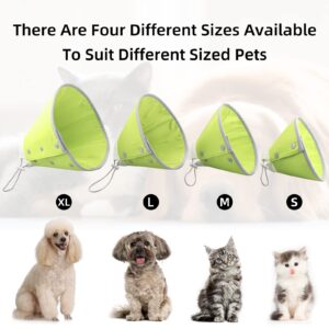 Vehomy Cat Recovery Collar Adjustable Cat Dog Cone Collar Pet Elizabethan Collar Soft Lightweight Dog E Collar for Cat Kitten Puppy to Stop Licking Wounds After Surgery Green XL