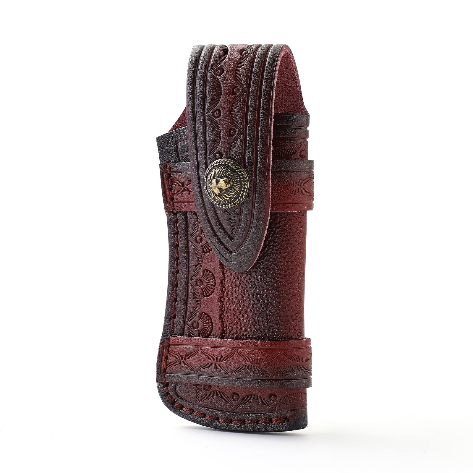 Leather Pocket Knife Pouch with 5 "Folding Knife Holster with Belt Ring Folding Knife Holster