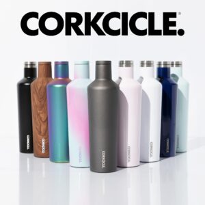 Corkcicle Classic Canteen Insulated Tumbler, Ceramic Slate, 25 oz – Reusable Water Bottle Keeps Beverages Cold for 25 Hours & Hot 12 Hours – Cupholder Friendly Tumbler with Screw-On Cap