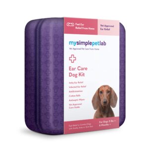 mysimplepetlab ear care dog kit i medicated tris flush dog ear cleaner i infection treatment with ketoconazole i hydrocortisone drops i comfort for smelly, itchy, or sore ears