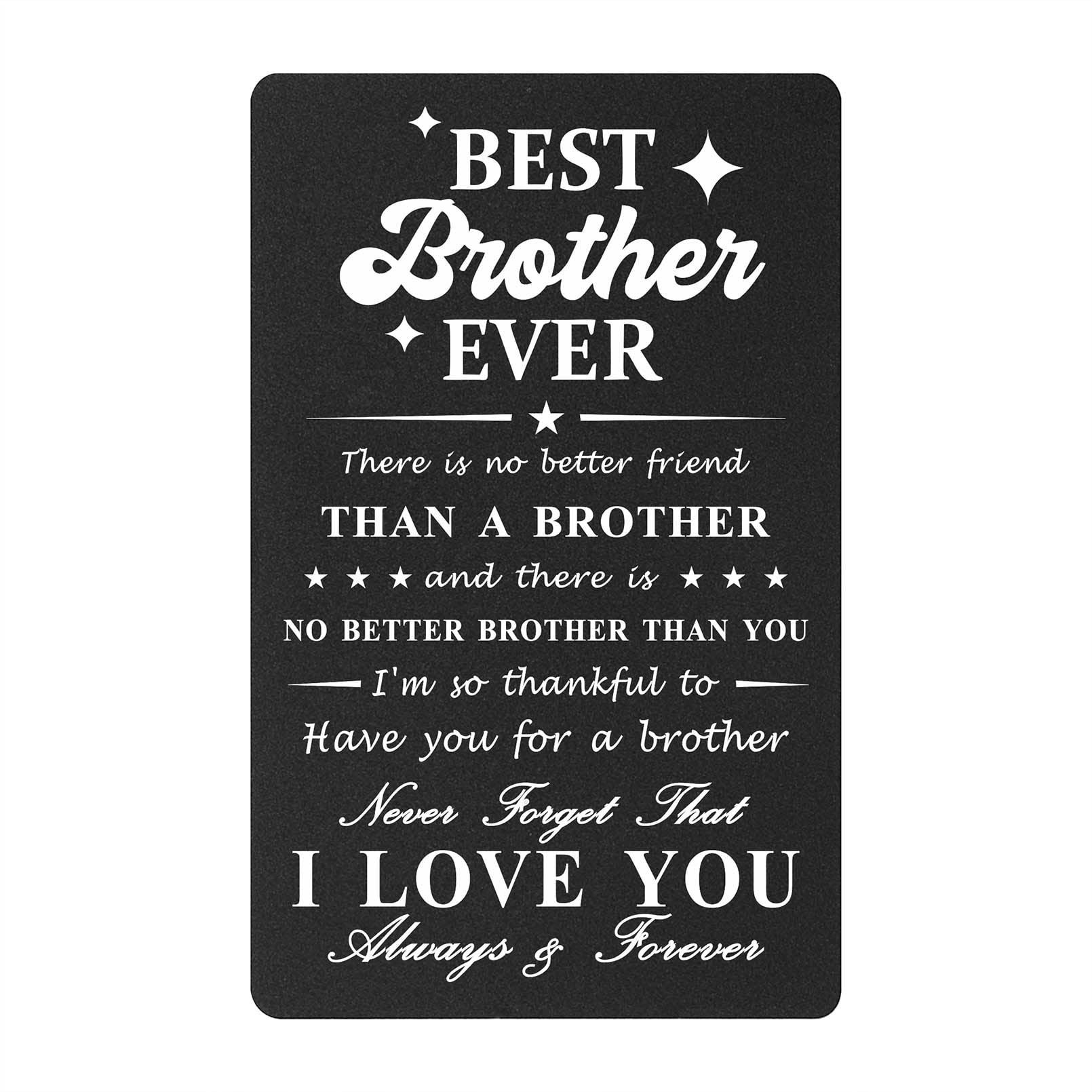 Mataly Brother Gifts - No Better Brother Than You - Brother Birthday Card - Best Brother Ever Wallet Card