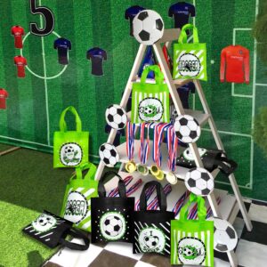 BANBALLON 20 PCS Soccer Party Favor Bags Soccer Gift Bags Treat Gift Bags for Kids Soccer Birthday Party Sports Theme Party Baby Shower World Cup Goodie Bags Supplies (Soccer)