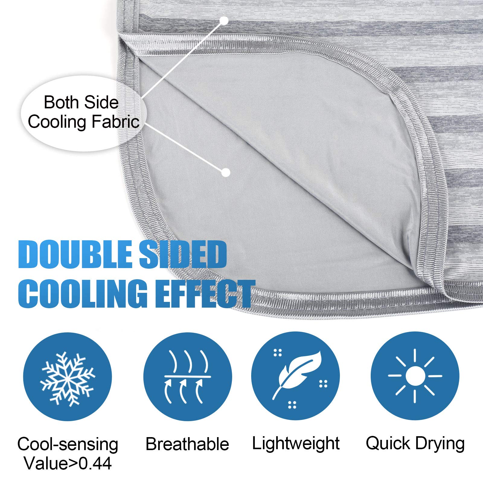 Ailemei Direct Cooling Blanket Throw Size and Cooling Mattress Pad Queen Size Bundle