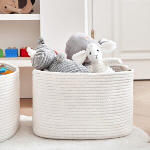 R RUNKA 3 Pack Storage Basket for Cabinet and Toy Organization - 13"x9.8"x8.7" Baskets for Storage - Baby Toy Bin - Toy Storage Organizer - Ideal for Empty Gift Baskets to Fill-White