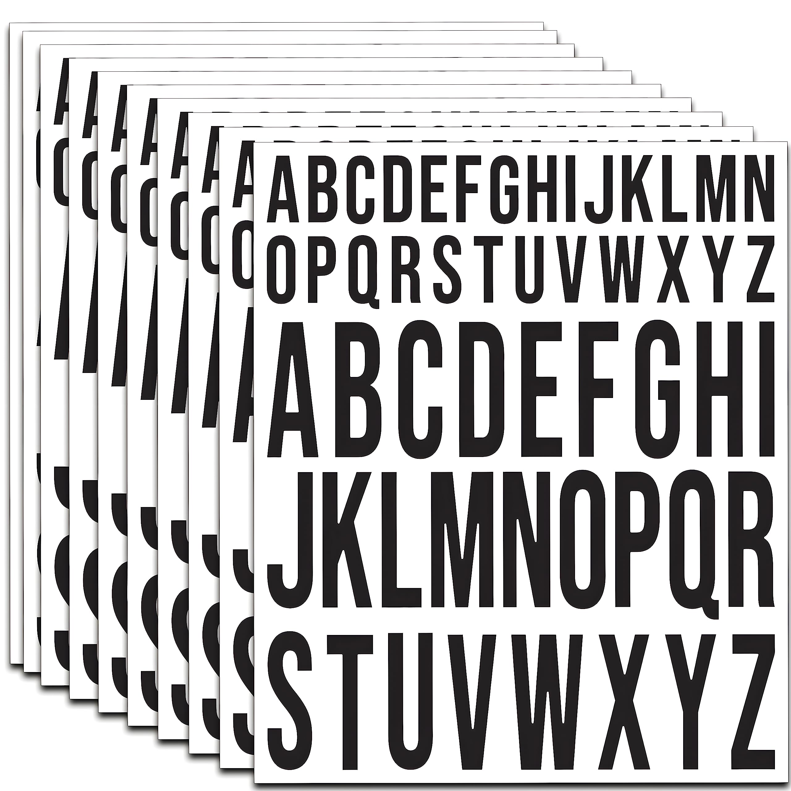 10 Sheet Self Adhesive Letter stickers, 2 Inch+1 Inch Vinyl stick on Letters Capital Alphabet sticker Letter for Crafts Outdoor Sign Wall Mailbox Windows Doors Car posterboard