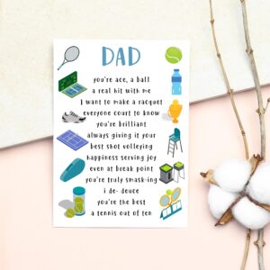 Dad Tennis Card - Tennis Fathers Day Card - Funny Tennis Card - Greeting Card - Birthday Gifts For Tennis Lovers Players - Happy Birthday Card - Sports Card- Fans Tennis Card- Card For Dad