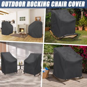 TORUTA 2 Pack Patio Rocking Chair Cover 27.5" L x 32.5" D x 39" H 420D Waterproof Oxford Fabric Production Outdoor Furniture Rocking Chair Covers - Black