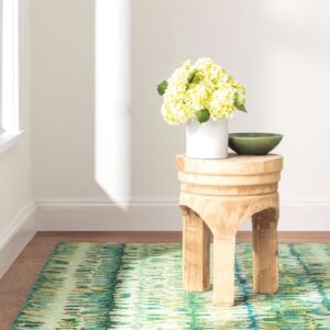 Dash and Albert Paint Chip Wool Area Rug - 4' x 6' Moss Graphic Hand Micro Hooked Accent Rug - Durable, High Traffic Areas Hallway, Living Room, Stairs