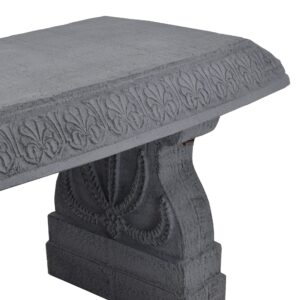 Arcadia Garden Products BE02 Fiberclay Garden, Outdoor Bench, Patio Seating for Front Porch Park Outside Furniture Decor, Gray