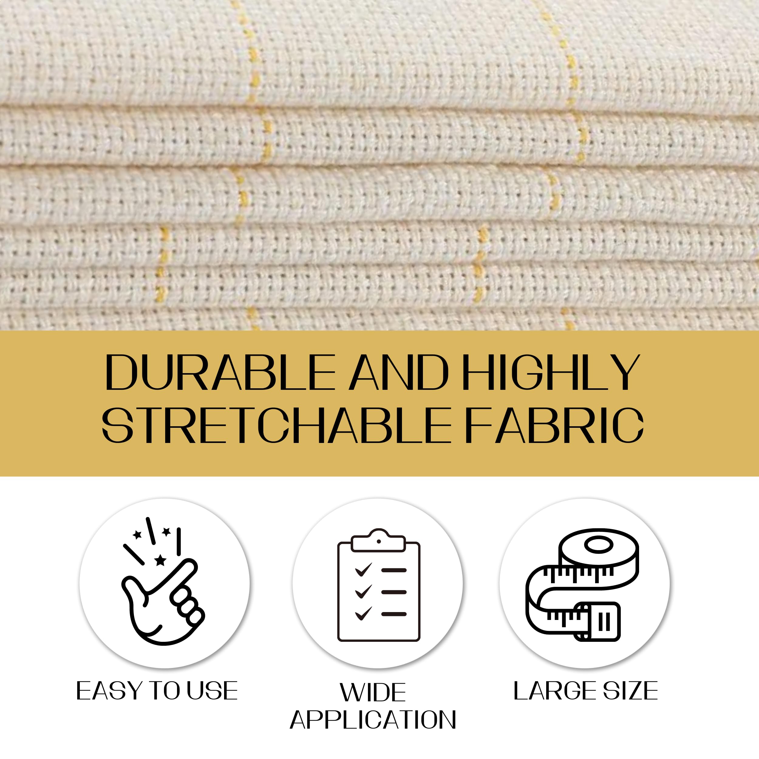 72 x 40 Inch Primary Tufting Cloth and 72 x 40 Inch Non Slip Fabric Final Backing Cloth Monks Cloth for Tufting Gun Rug Tufting Supplies Embroidery Crafts Favors