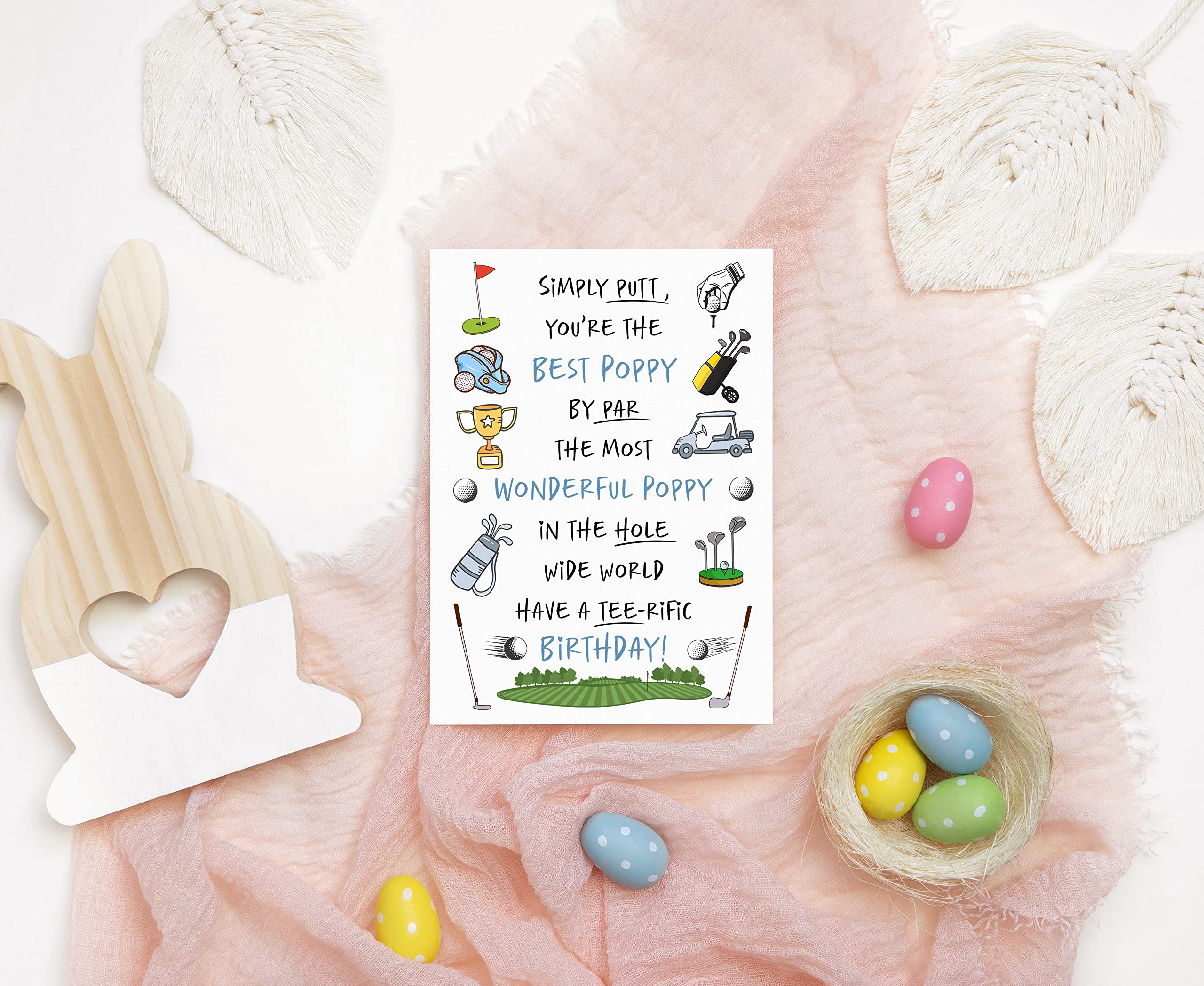 TunlaStore Golf Birthday Card For Poppy - Simply Putt You Are The Best Poppy Card - Poppy Birthday Card - Golf Birthday Card - Sports Lover Gift Card - Fathers Day Card - Birthday Gift For Golfer