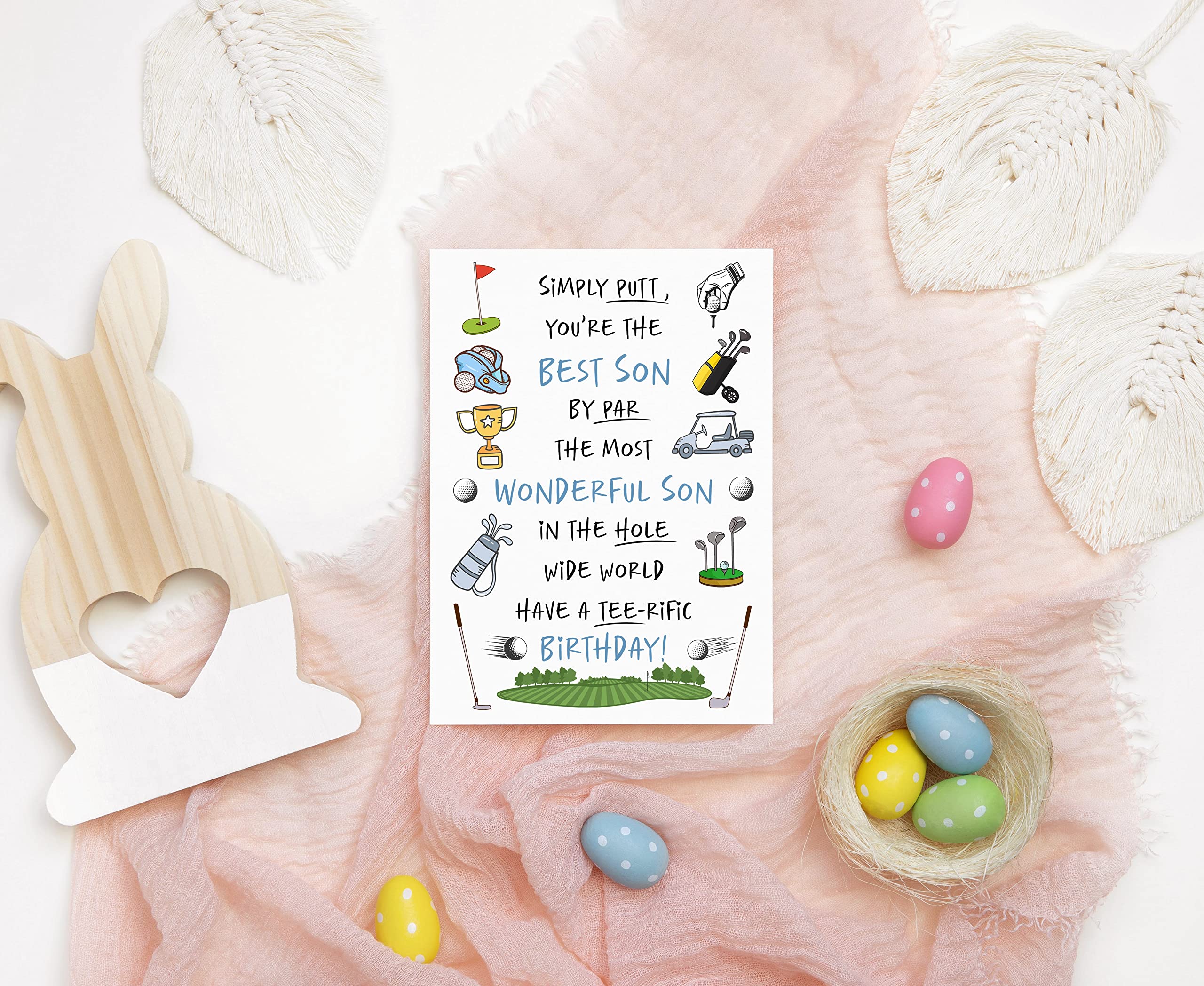 TunlaStore Golf Birthday Card For Son - Simply Putt You Are The Best Son Card - Son Birthday Card - Golf Birthday Card - Sports Lover Gift Card - Fathers Day Card - Birthday Gift For Golfer