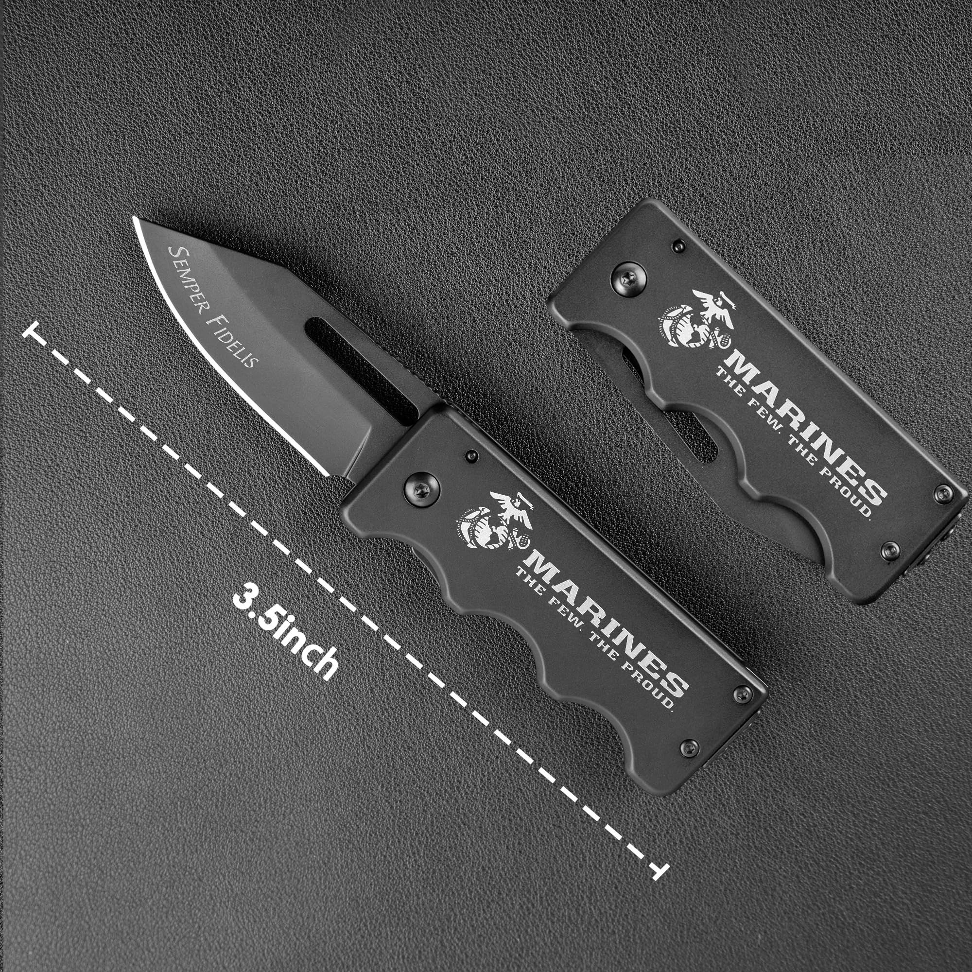 Military Gift Shop Versatile USMC Money Clip Pocket Knife- 2.75 Inch Blade Marine Corps Knife with Clip for Money or Pocket | Disabled USMC Vet Owned SMALL Business